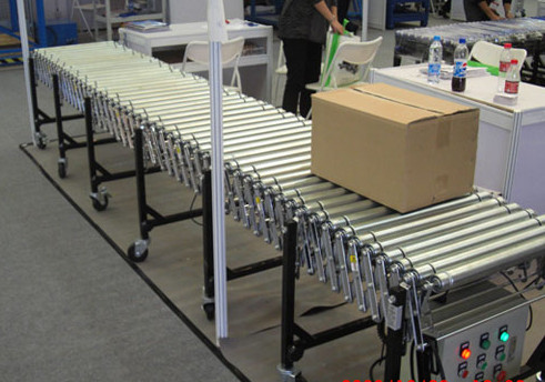 伸縮輥筒輸送機運行圖，m.jl0431.com.cn